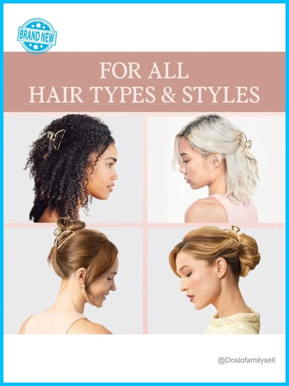 Gold Metal Hair Clips, Durable Claw Clips for Securing Hairstyles